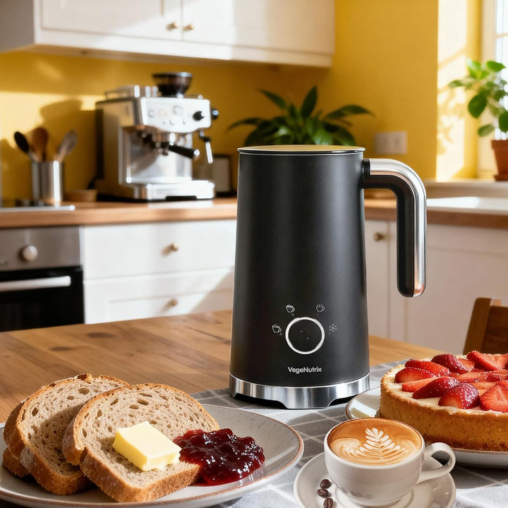 Elektrischer Milchaufschäumer, Automatischer Warm- und Kaltschaumbereiter und Milchwärmer (4-in-1) m