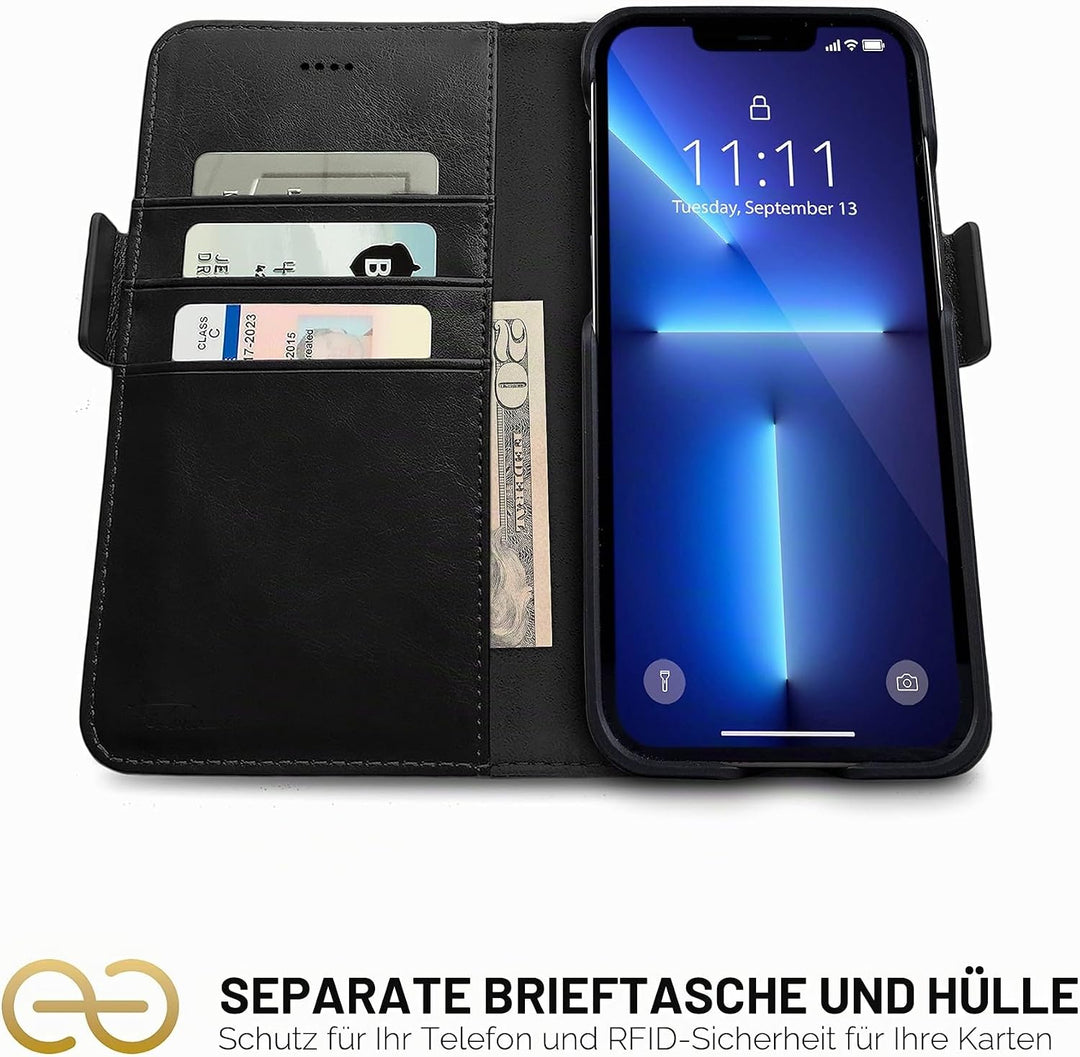 Dreem Fibonacci iPhone 13 Pro Max Brieftaschen-Etui / 2-in-1 stossfestes Etui und abnehmbares Folio