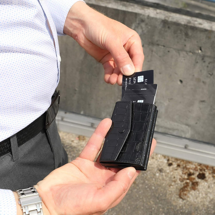 Solo Pelle Kartenetui | Kreditkartenetui | Leder Geldbörse Slim Wallet Portmonee | Geldbeutel mit RF