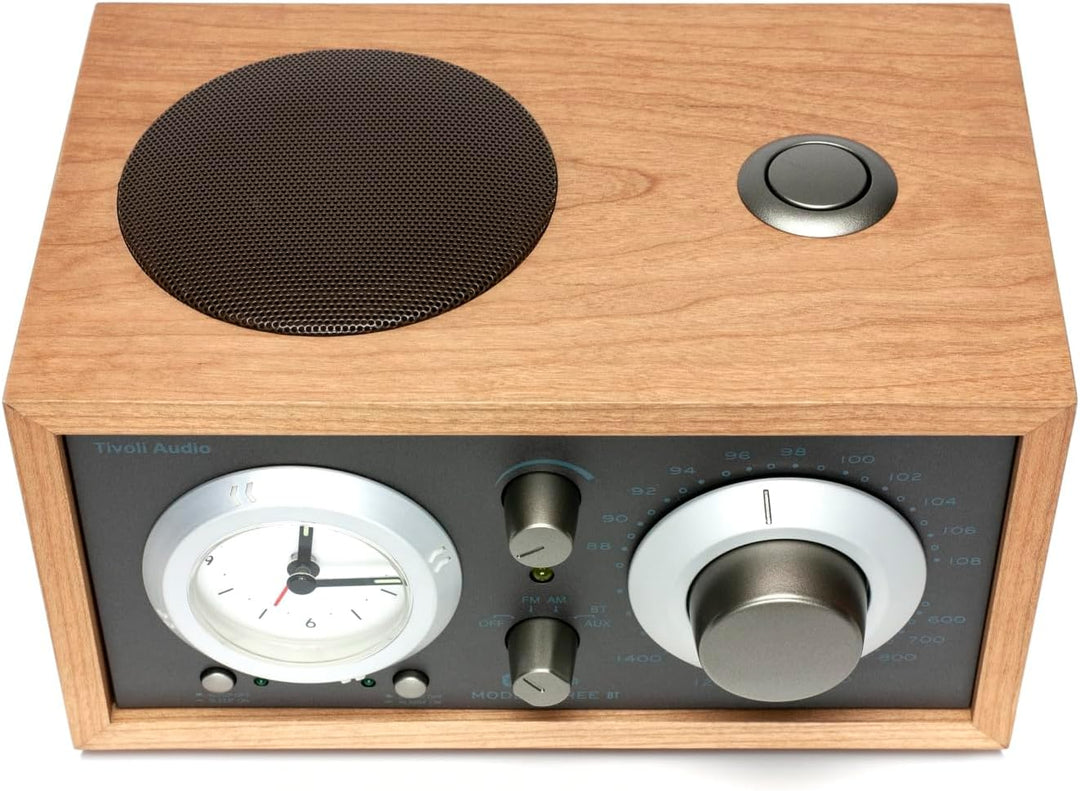 Tivoli Audio Model Three Bluetooth UKW-/MW-Radiowecker (Kirsche / Taupe), Kirsche / Taupe