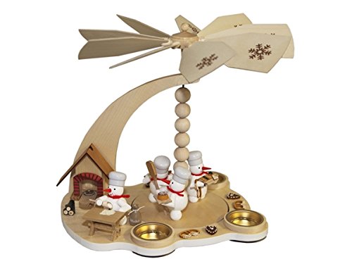 Rudolphs Schatzkiste Tischpyramide Schneemann Weihnachtsbäckerei BxHxt 25x26,5x26,5cm NEU Tischdekor