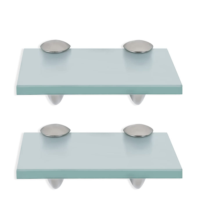 Randaco 2X Glasablage mit Wandhalterung, Wandregal Mattglas mit 8mm ESG Sicherheitsglas und Halterun