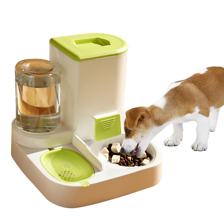 PETCUTE 2-in-1 Automatischer Futter und Wasserspender für Haustiere,Futterspender für Katzen mit gro