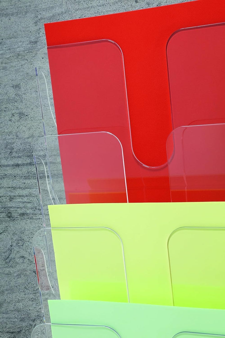 Durable Prospektspenderset Flexiplus Duo (A4 Hochformat) transparent, 6 Fächer mit 2 Befestigungsset