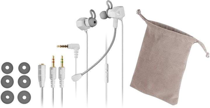 Mars Gaming Gaming MIHXW Weiss, In-Ear-Kopfhörer mit Mikrofon, PS4/PS5/XBOX/SWITCH/PC, pequeño, MIHX