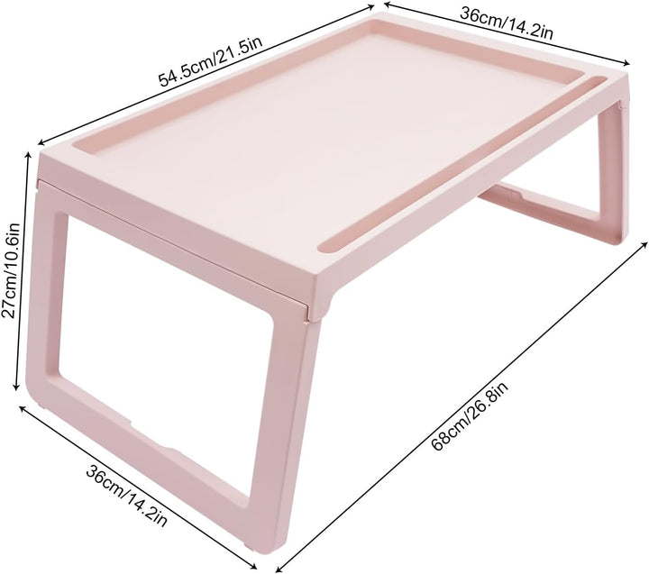 OUKANING 4er-Set klappbarer Betttisch aus Kunststoff, Stabiler Laptoptisch für Couch, Sofa und Bett,