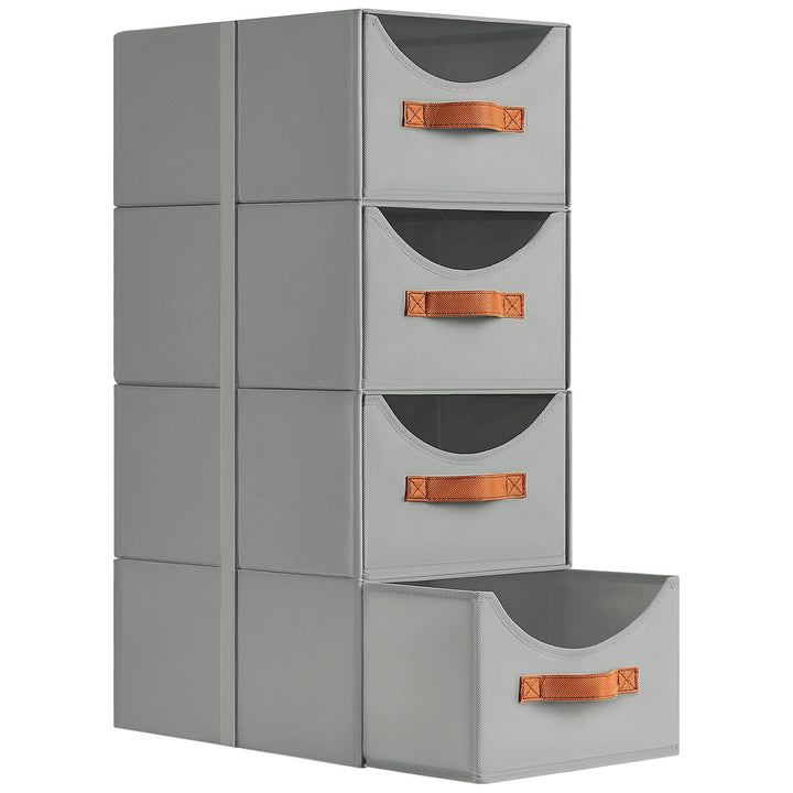 DIMJ Schubladen Ordnungssystem Schubladenboxen - 4 Stück Aufbewahrungsbox Faltboxen Organizer Schubl