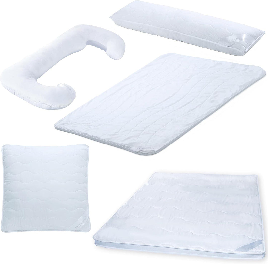 Aqua-texil Ambiente Sommer Steppbettdecke Set 135 x 200 cm Steppdecke mit 1x 40 x 80 cm Kopfkissen S