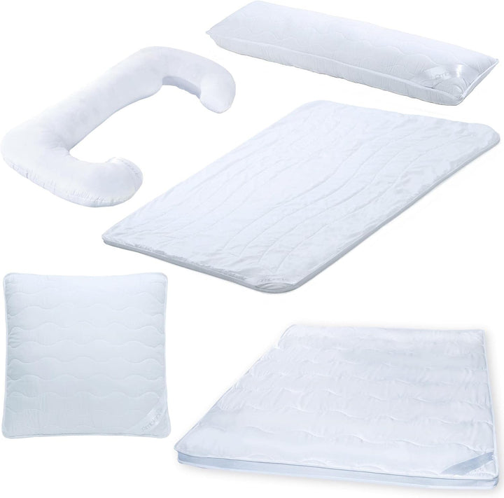 Aqua-texil Ambiente Sommer Steppbettdecke Set 135 x 200 cm Steppdecke mit 1x 40 x 80 cm Kopfkissen S