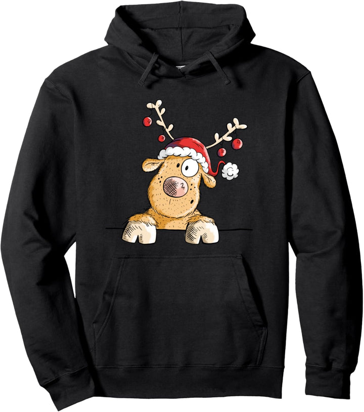 Happy Weihnachtsmann Rentier I Weihnachtsmotiv Fun Pullover Hoodie
