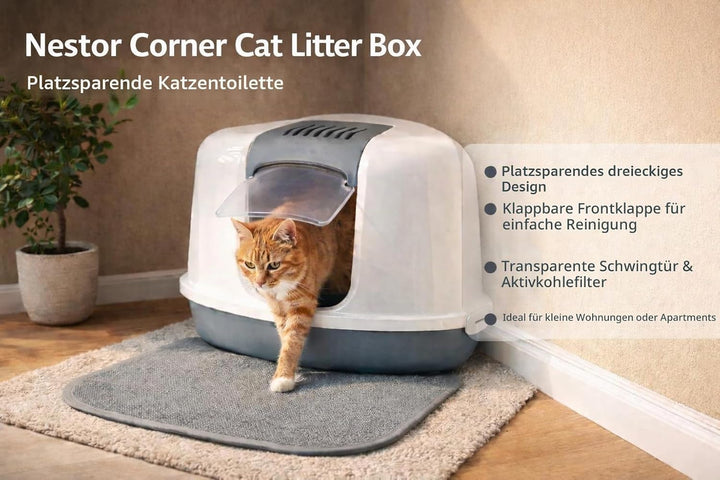 Katzentoilette "NESTOR CORNER" grau / weiss 58,5 x 45,5 x 40 cm Grau 1 Stück (1er Pack), Grau 1 Stüc