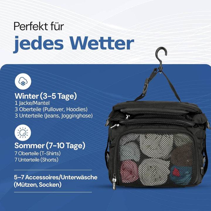Hängende Packwürfel aus recycelten Plastikflaschen | Travel Organizer für Rucksack | Hanging Packing