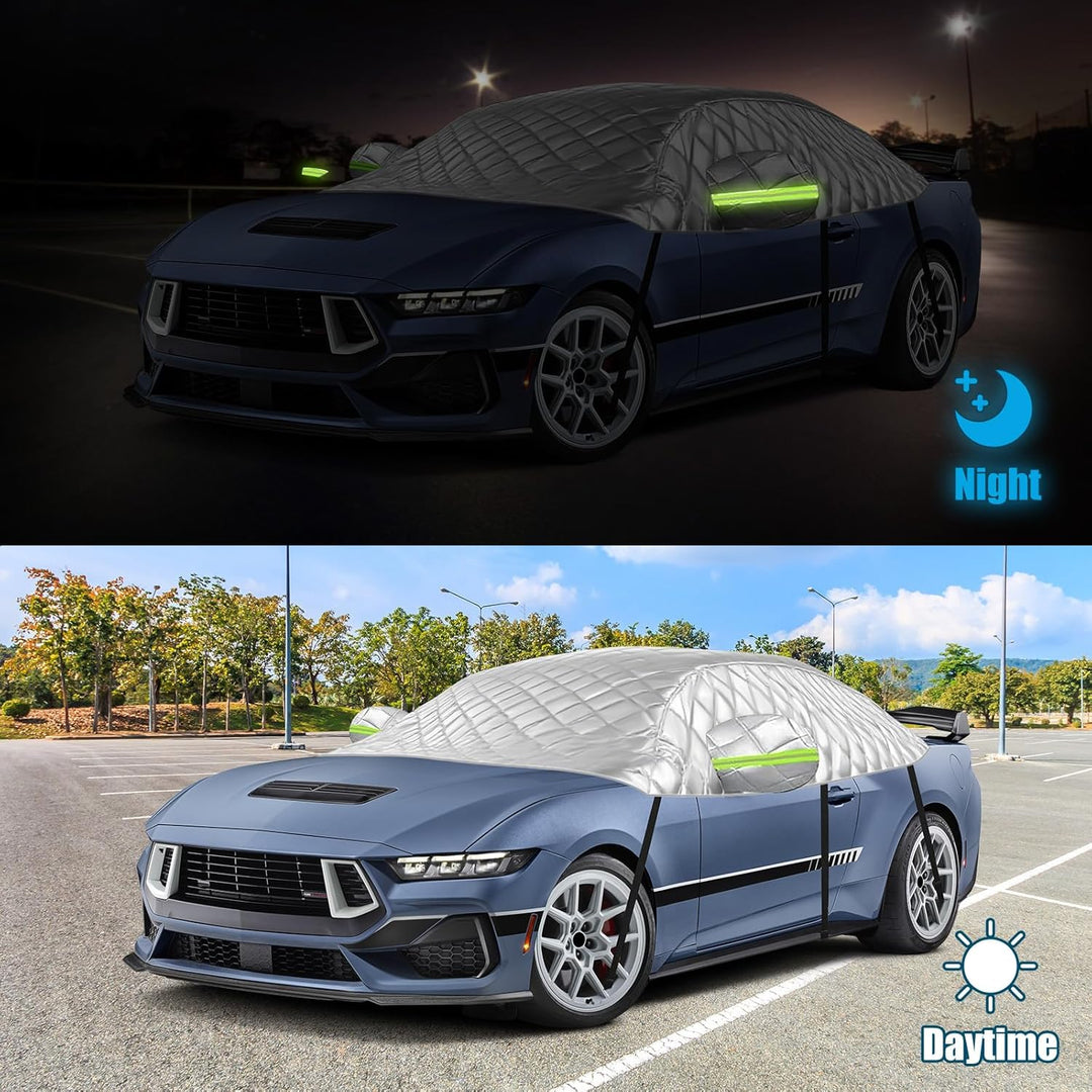 Halbgarage Auto Kompatibel mit 2005-2023 Ford Mustang S-197 S550 S650, 6-Lagige Halbabdeckung mit Ha