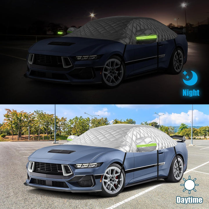 Halbgarage Auto Kompatibel mit 2005-2023 Ford Mustang S-197 S550 S650, 6-Lagige Halbabdeckung mit Ha