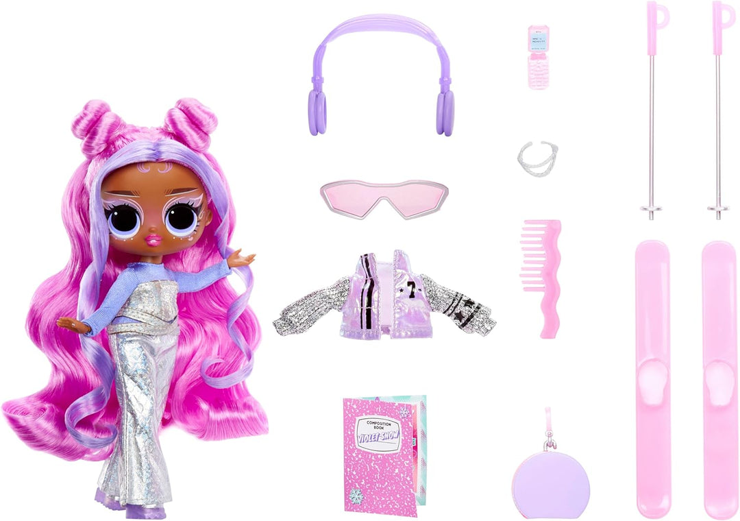 L.O.L. Surprise! Tweens Winter Snow Modepuppe - Violet Snow mit farbwechselnden Skiern und 10+ Frost
