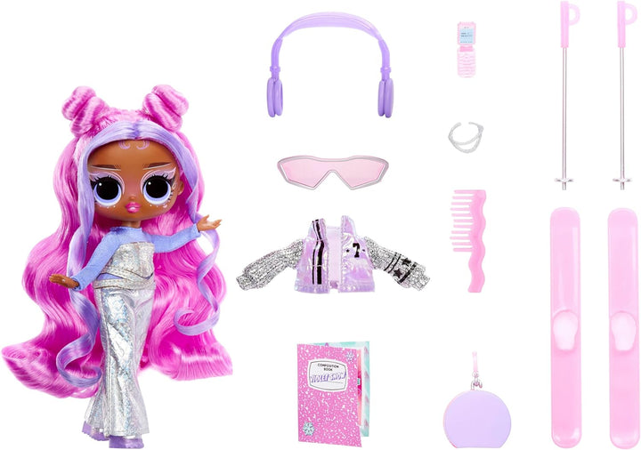 L.O.L. Surprise! Tweens Winter Snow Modepuppe - Violet Snow mit farbwechselnden Skiern und 10+ Frost
