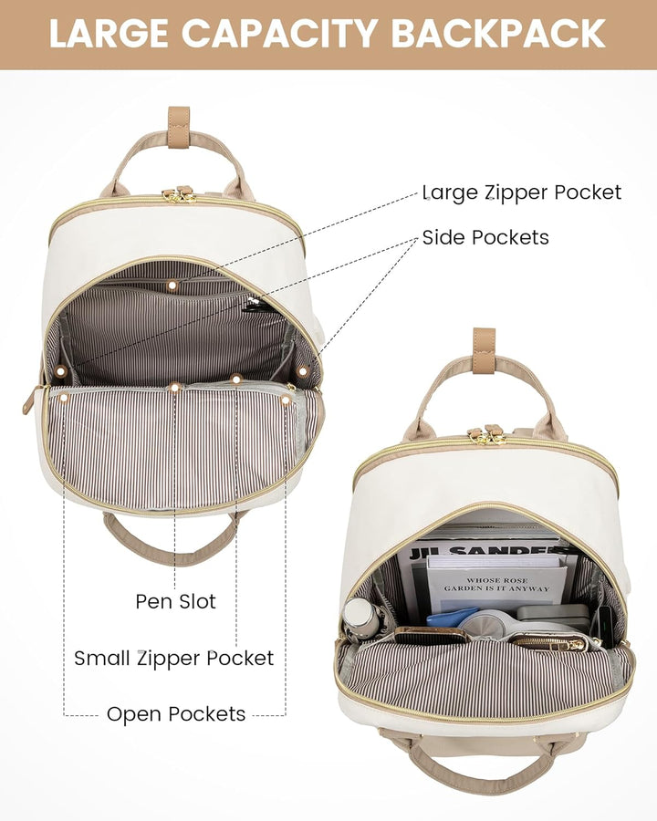 LOVEVOOK Rucksack Damen, 15,6 Zoll Laptop Schulrucksack Reiserucksack Wasserdicht Arbeitstasche Back
