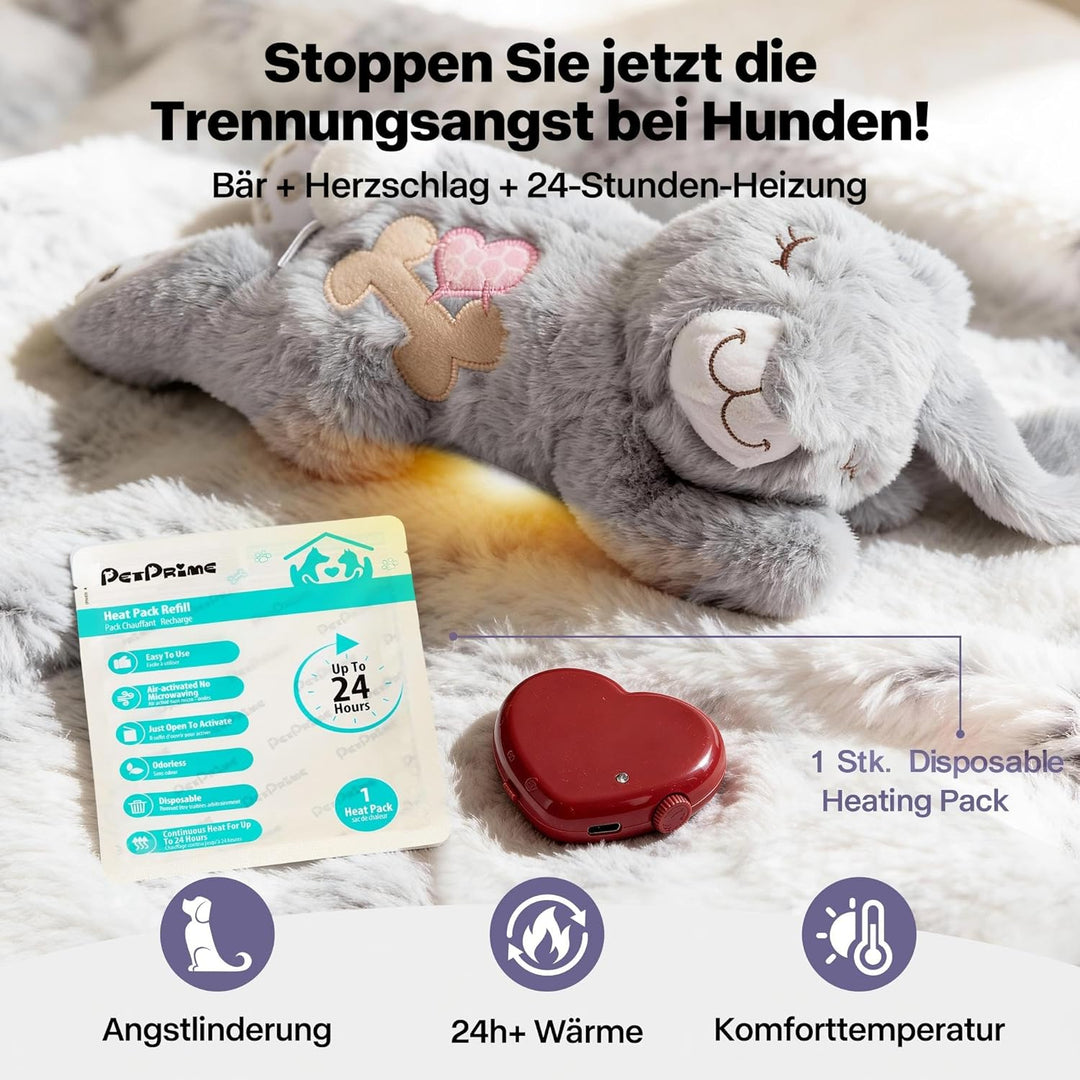 Pet Prime Hundeherzschlag Spielzeug Welpe Verhaltenshilfe Spielzeug Herzschlag Plüschtier für Hausti