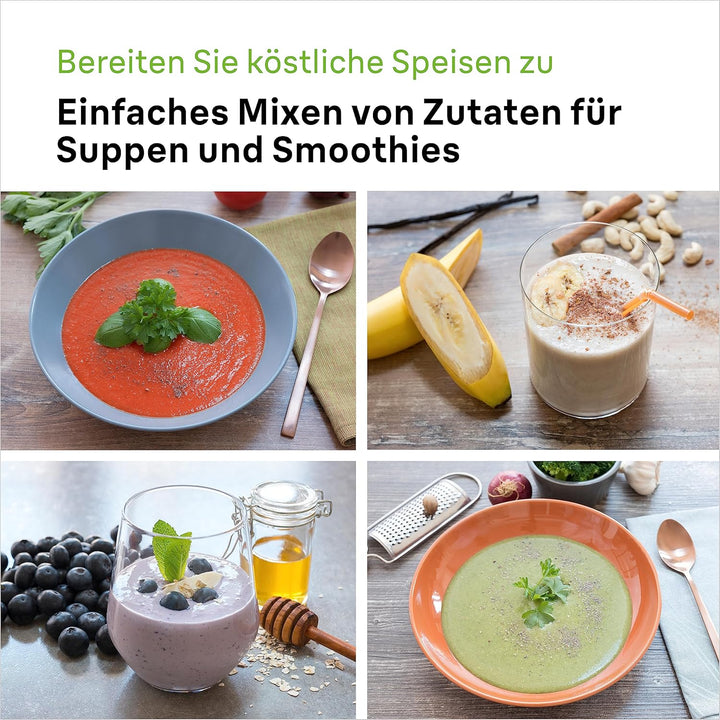 Braun Stabmixer MQ 5200WH - MultiQuick 5 Vario Pürierstab mit Edelstahl Mixfuss, 1000 Watt, inkl. 60