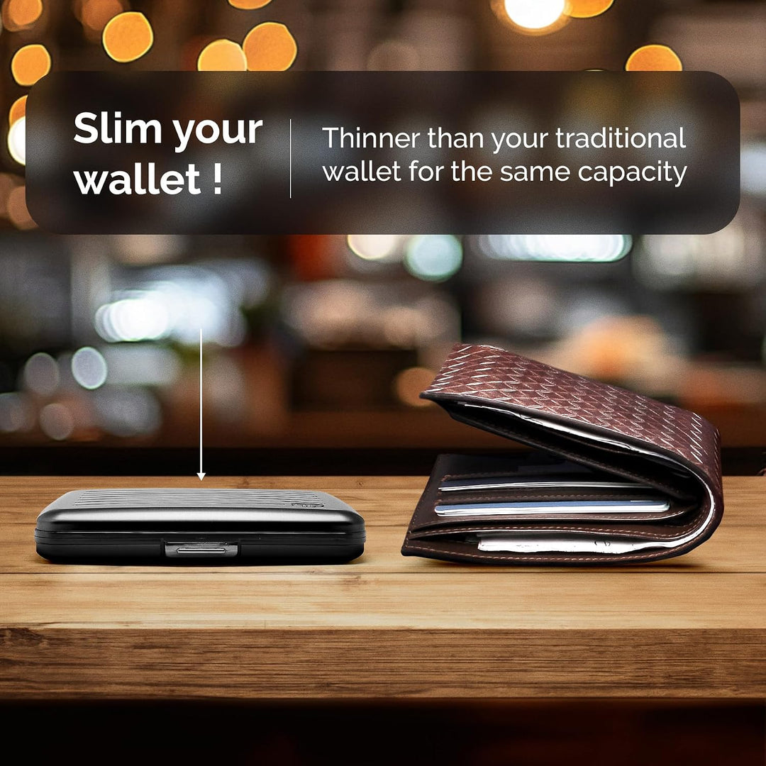 OGON Aluminium Geldbörse Smart Case V2 Large - Fach für Münzen und Banknoten - RFID Schutz Kartenhal