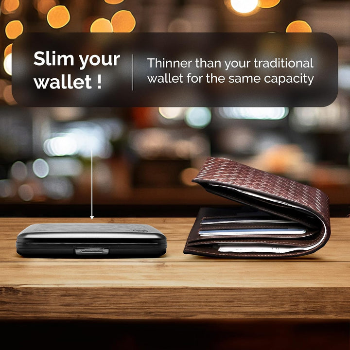 OGON Aluminium Geldbörse Smart Case V2 Large - Fach für Münzen und Banknoten - RFID Schutz Kartenhal