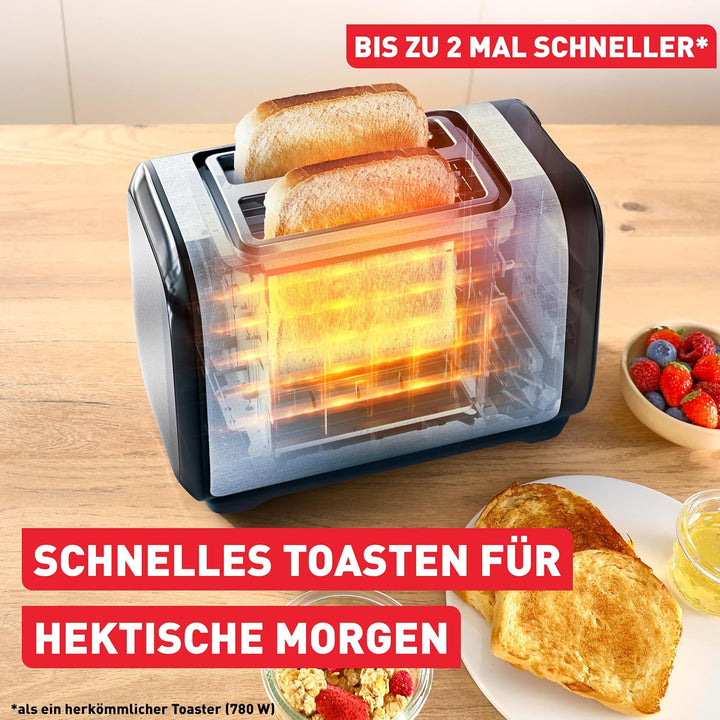 Tefal Subito Doppelschlitz-Toaster, mit Brötchenwärmer, schnelleres Toasten, energiesparend, extra h