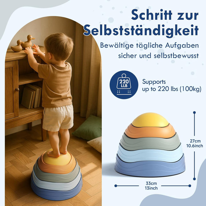 Lehoo Castle Stapelsteine Balanciersteine für Kinder, Gartenspielzeug Kinder, Rutschfeste Stepping S