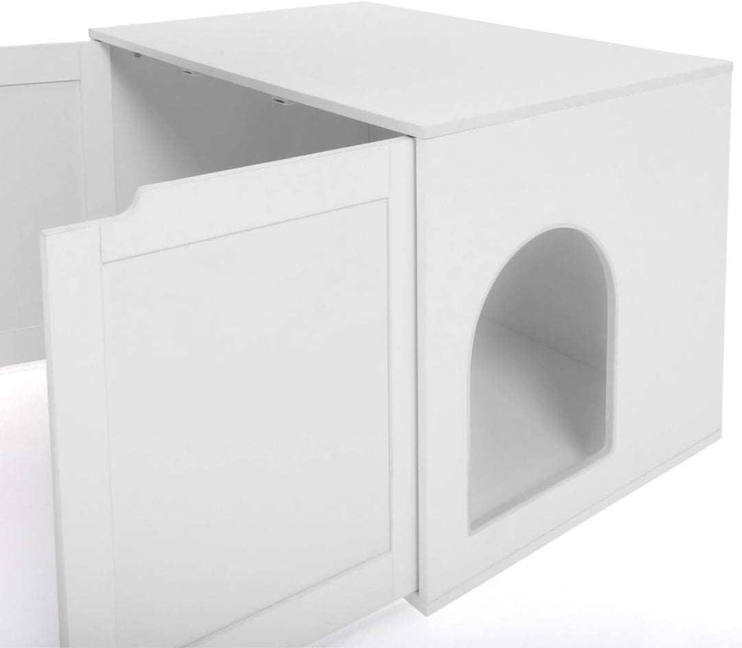 IDMarket - Katzenklo - Versteck mit Doppeltüren weiss