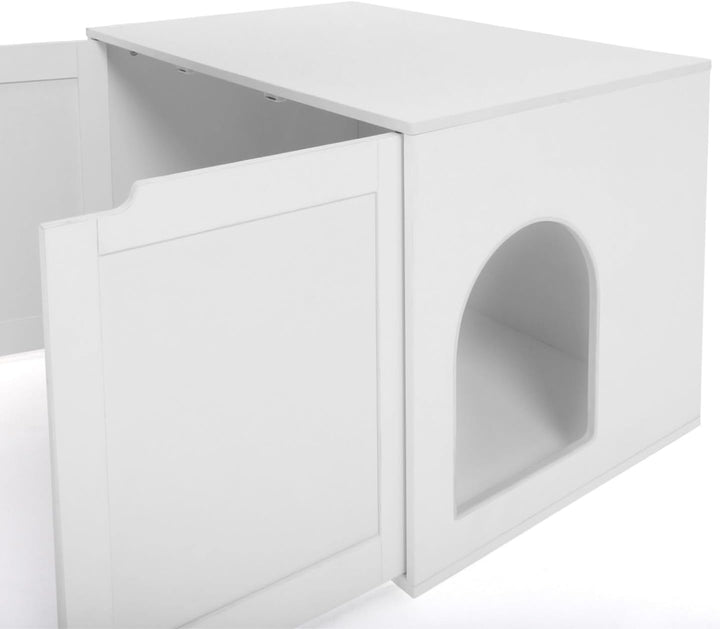 IDMarket - Katzenklo - Versteck mit Doppeltüren weiss