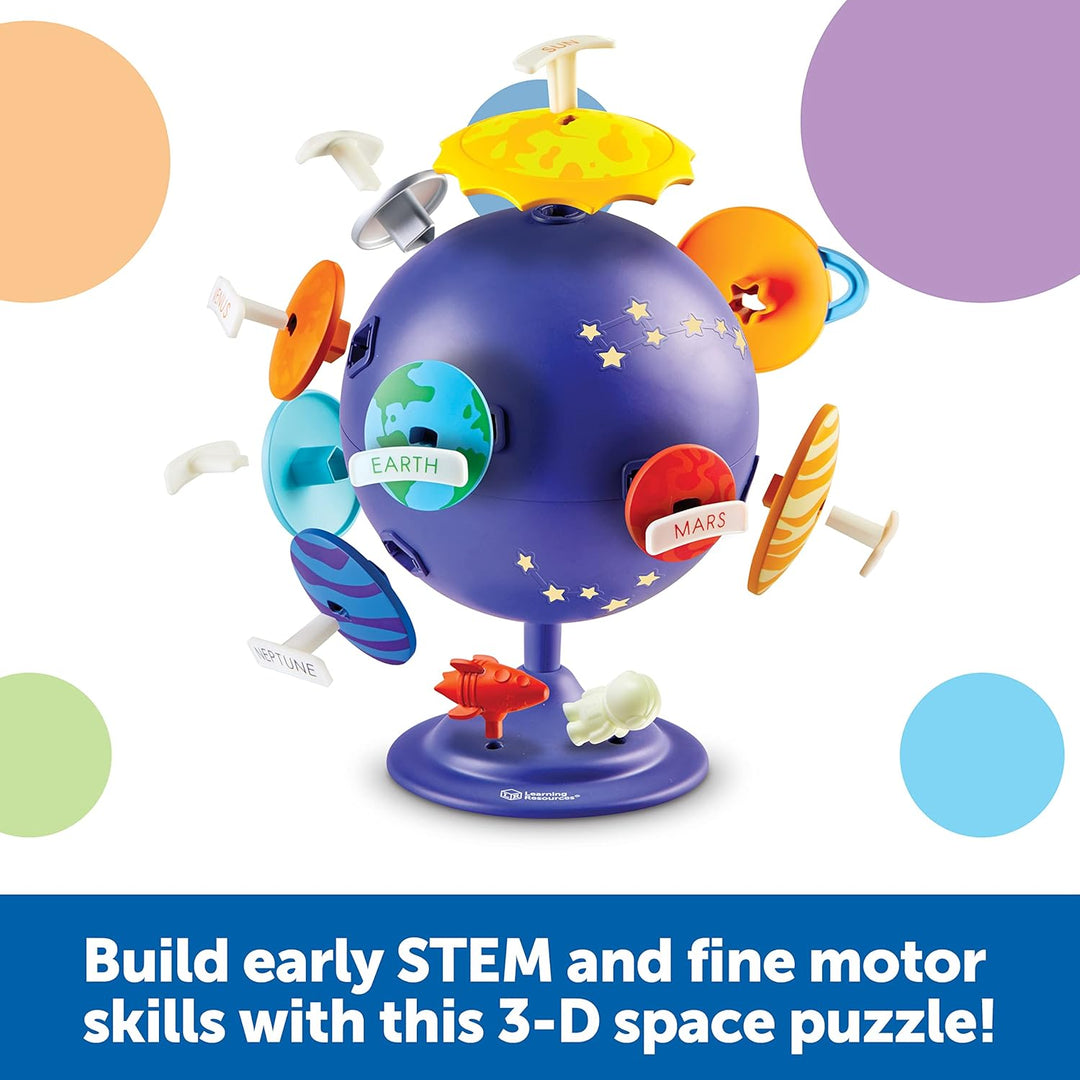 Learning Resources Steckkugel „Sonnensystem“, MINT-Spielzeug für Kinder, Weltraumdeko, Lernspielzeug