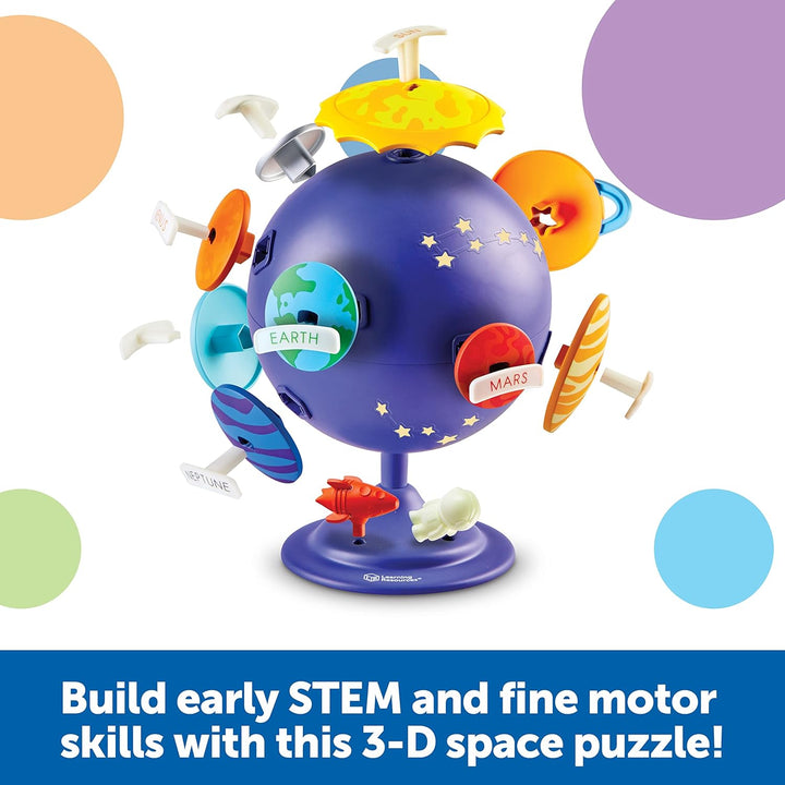 Learning Resources Steckkugel „Sonnensystem“, MINT-Spielzeug für Kinder, Weltraumdeko, Lernspielzeug