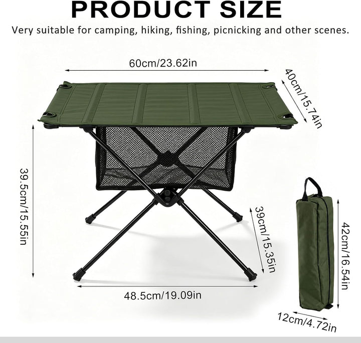 Klappbarer Campingtisch Ultraleicht und stabil, Tragbarer Outdoor Tisch mit praktischer Tragetasche,