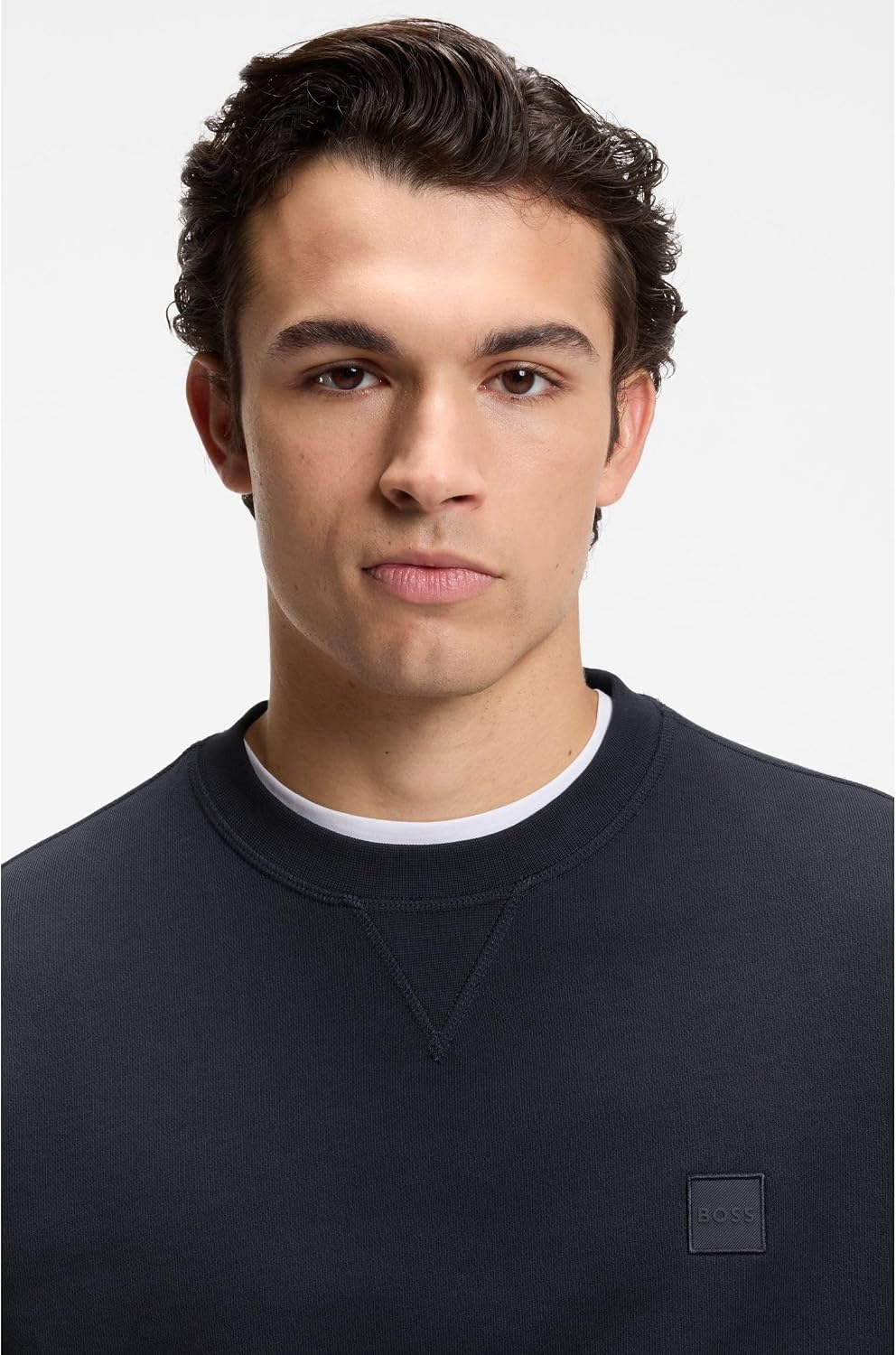 BOSS Herren Westart Regular-Fit Sweatshirt aus Baumwoll-Terry mit Logo-Aufnäher XS Dark Blue404, XS
