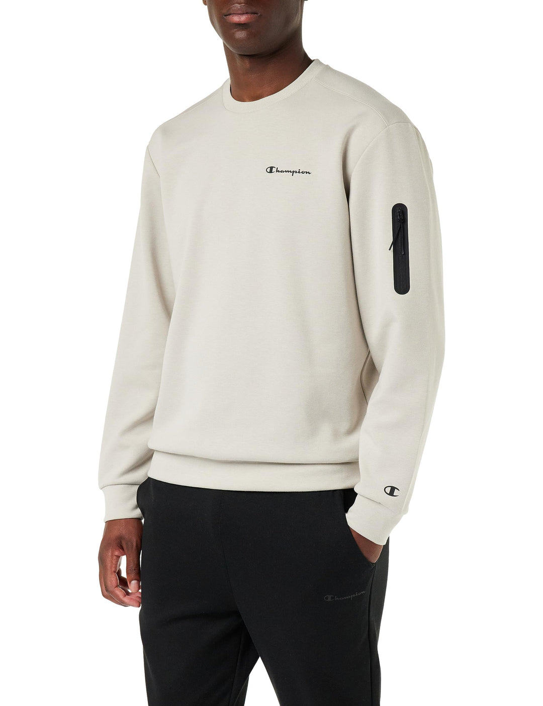 Champion Herren Legacy American Tech Interlock Crewneck Poly-Baumwolle Sweatshirt XL Silber Grau, XL