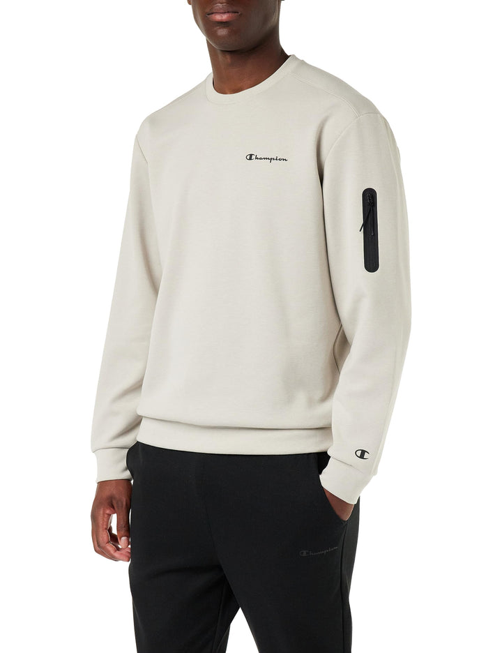 Champion Herren Legacy American Tech Interlock Crewneck Poly-Baumwolle Sweatshirt XL Silber Grau, XL