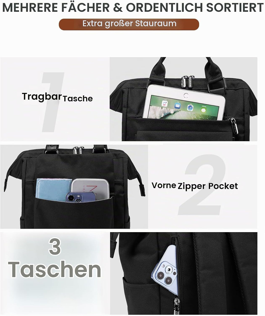 LOVEVOOK Rucksack Damen Klein, Wasserdicht Kleiner Rucksack Damen-rucksackhandtaschen Cityrucksack,