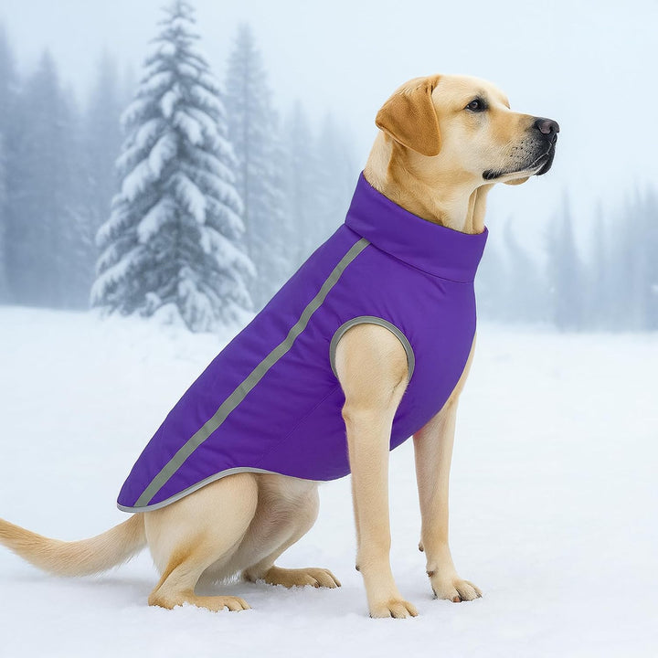 FEimaX Hundemantel Hundejacke wasserdichte Reflektierende Wintermantel mit Fleece Gefüttert Hund Wel