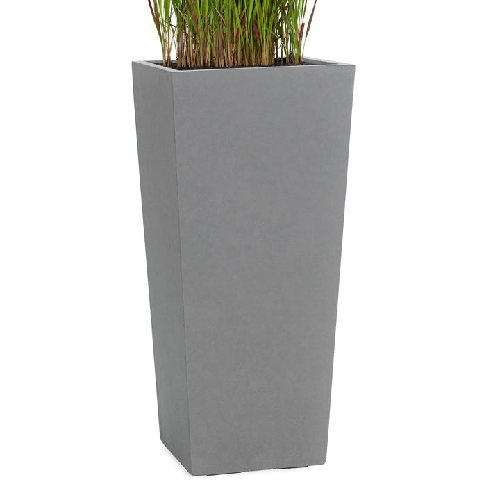 Pflanzwerk® Pflanzkübel Bodenvase Fiberglas Conic GRAU 60x28x28cm *Frostbeständige Blumenkübel* *Deu