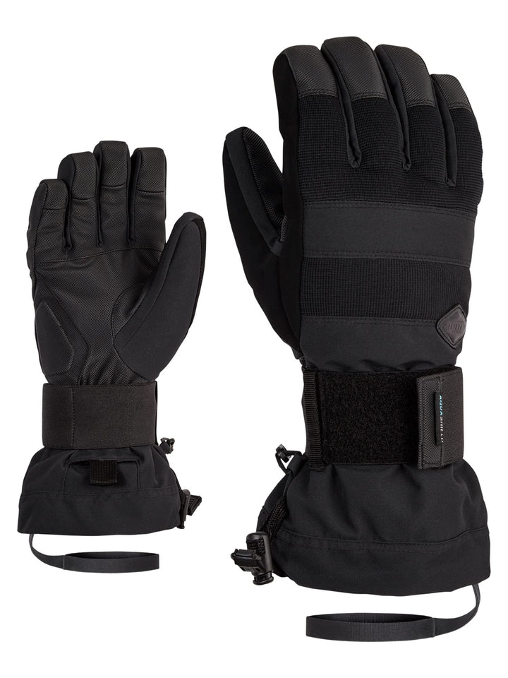 Ziener Herren Milo Snowboard-Handschuhe/Wintersport | wasserdicht, atmungsaktiv Protektor 8 Schwarz,