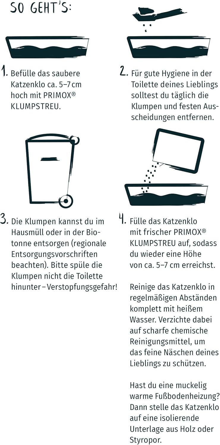 PRIMOX® Sensitiv-Klumpstreu 8 kg Ohne Duft I Besonders staubarm I 40 Tage Frische | Effiziente Geruc