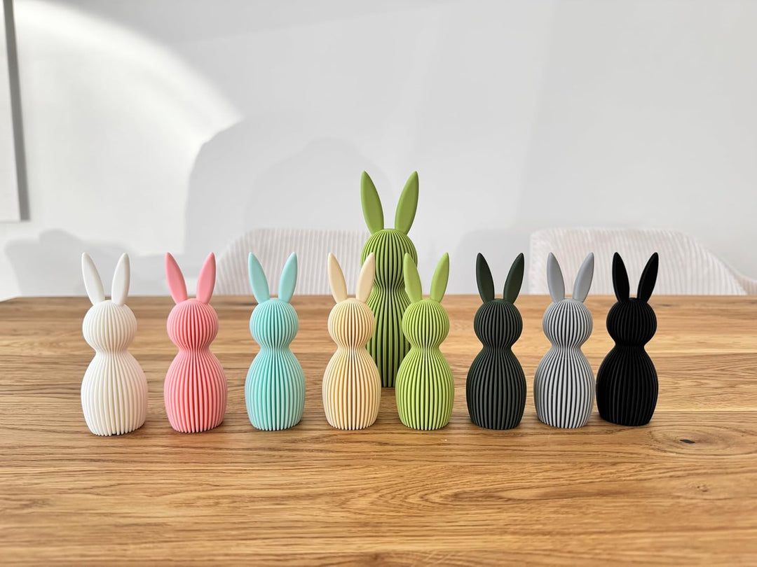 Scandi Osterhase 3D Deko – Minimalistische Osterdekoration im skandinavischen Design – Gerippte Ober