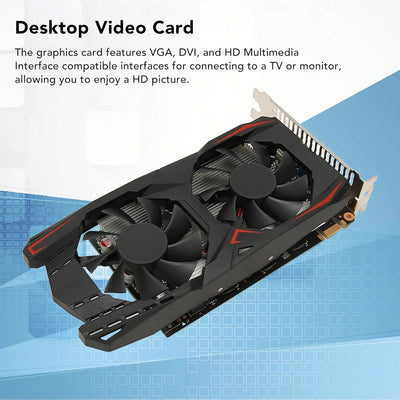 Goshyda Gaming-Grafikkarte, GTX1050Ti 4 GB DDR5 128 Bit DVI VGA HDMI-Schnittstelle, Computer-Grafikk