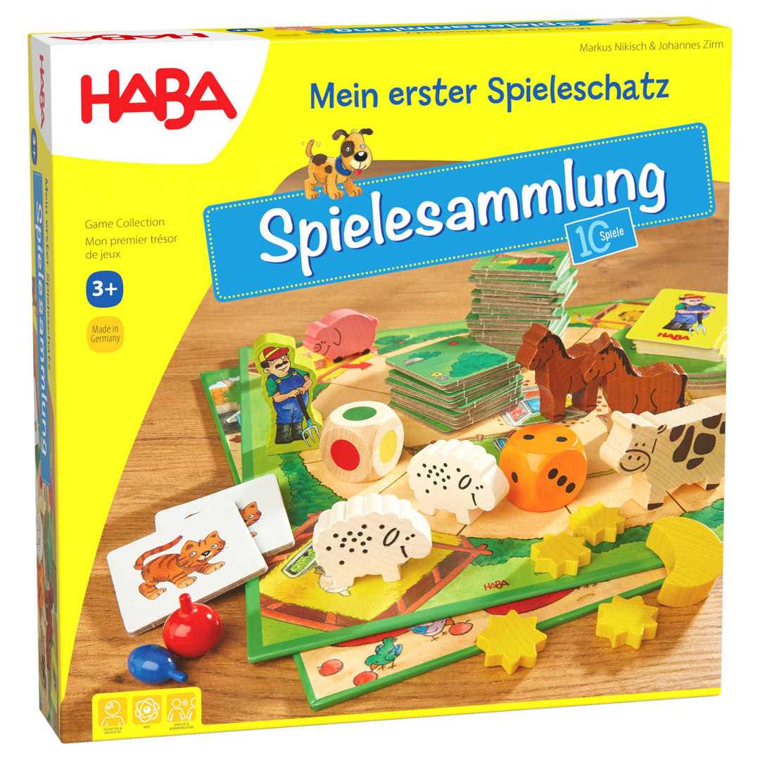 HABA Mein erster Spieleschatz - Grosse Spielesammlung für Kinder ab 3 Jahren – 10 Klassische Spiele: