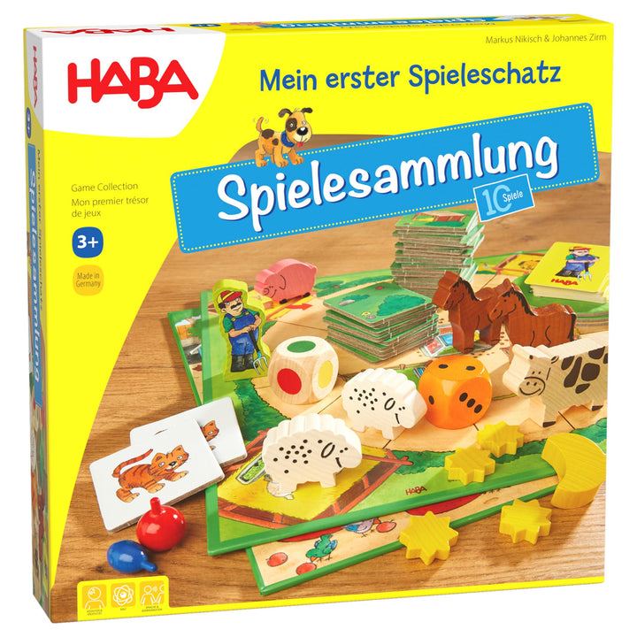 HABA Mein erster Spieleschatz - Grosse Spielesammlung für Kinder ab 3 Jahren – 10 Klassische Spiele: