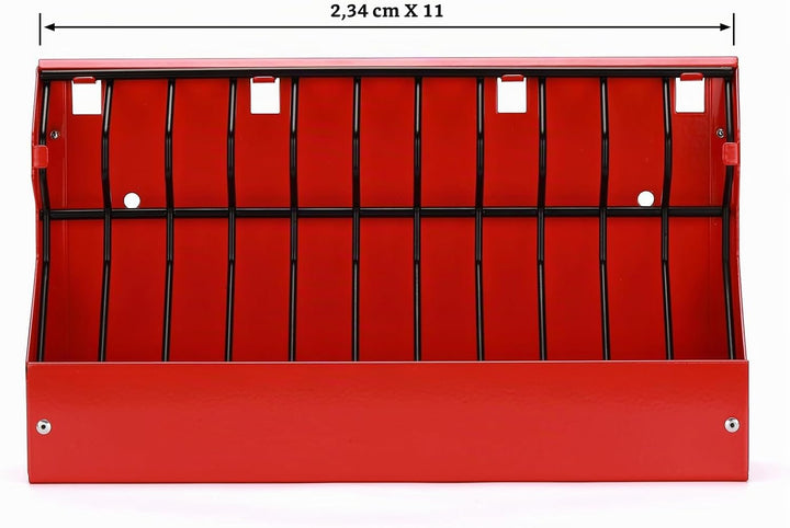 CASOMAN Plier Organizer Rack, Pliers Cutters Organizer, Black/Red, 11-Slot Plier Rack, Mounts on a p