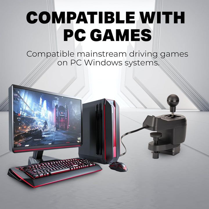 NITHO USB-Schalthebel Kompatibel mit PC-/Windows-Spielen, Realistischer Schalthebel, 6 Gänge mit H-S