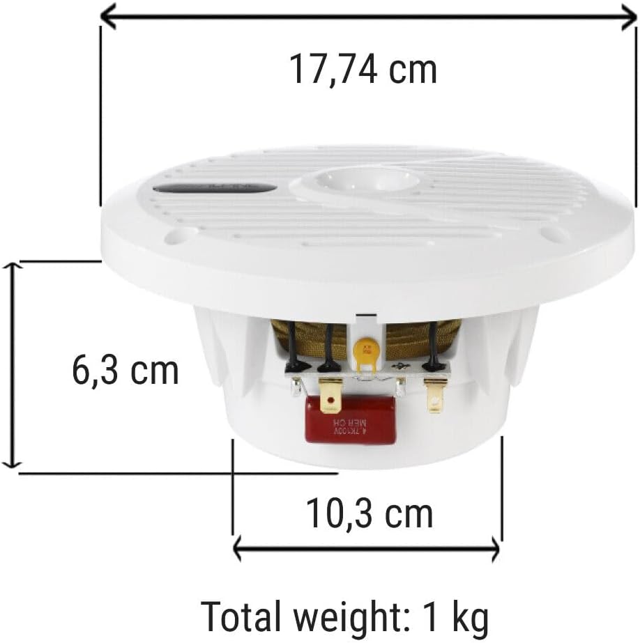 KIT SET FÜR ALPINE SPS-M601W 2 weiss 2-Wege Koaxial Marine Lautsprecher 16,5 cm 165 mm 6.5" wasserdi