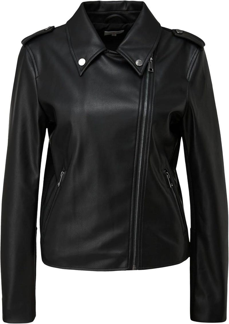 s.Oliver Damen Jacke mit Lederimitat 34 9999, 34 9999