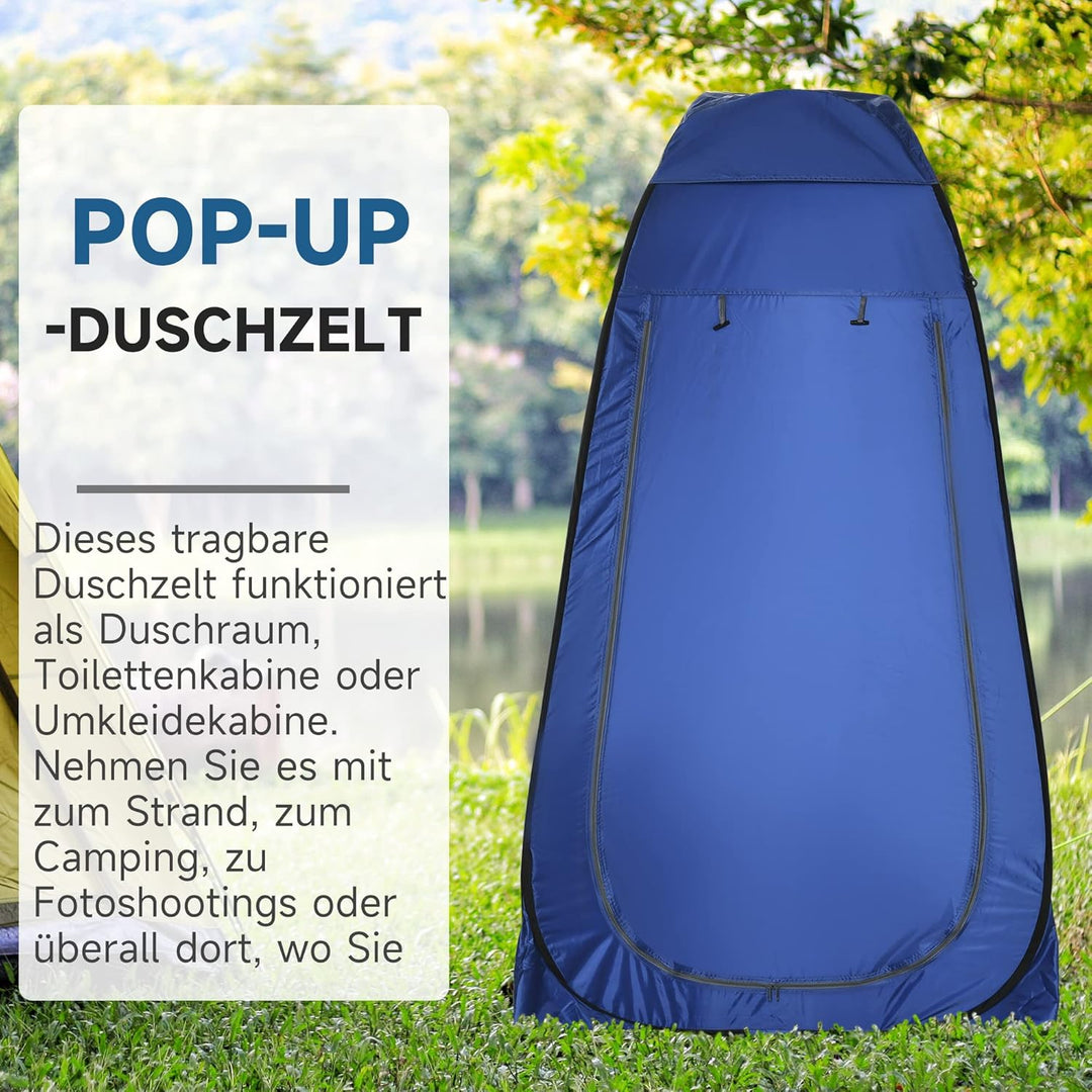 Outsunny Pop-up Duschzelt, tragbare Toilettenzelt mit Tragetasche Fenster Mobile Umkleidezelt WC Zel