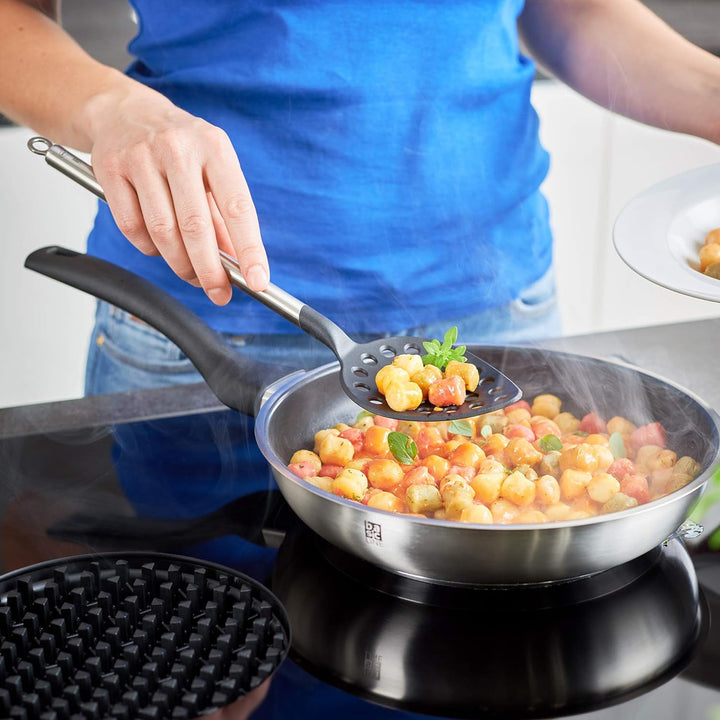 RÖSLE Basic Line Bratpfanne Ø 28 cm, Universalpfanne mit Antihaftversiegelung ProPlex, Edelstahl 18/